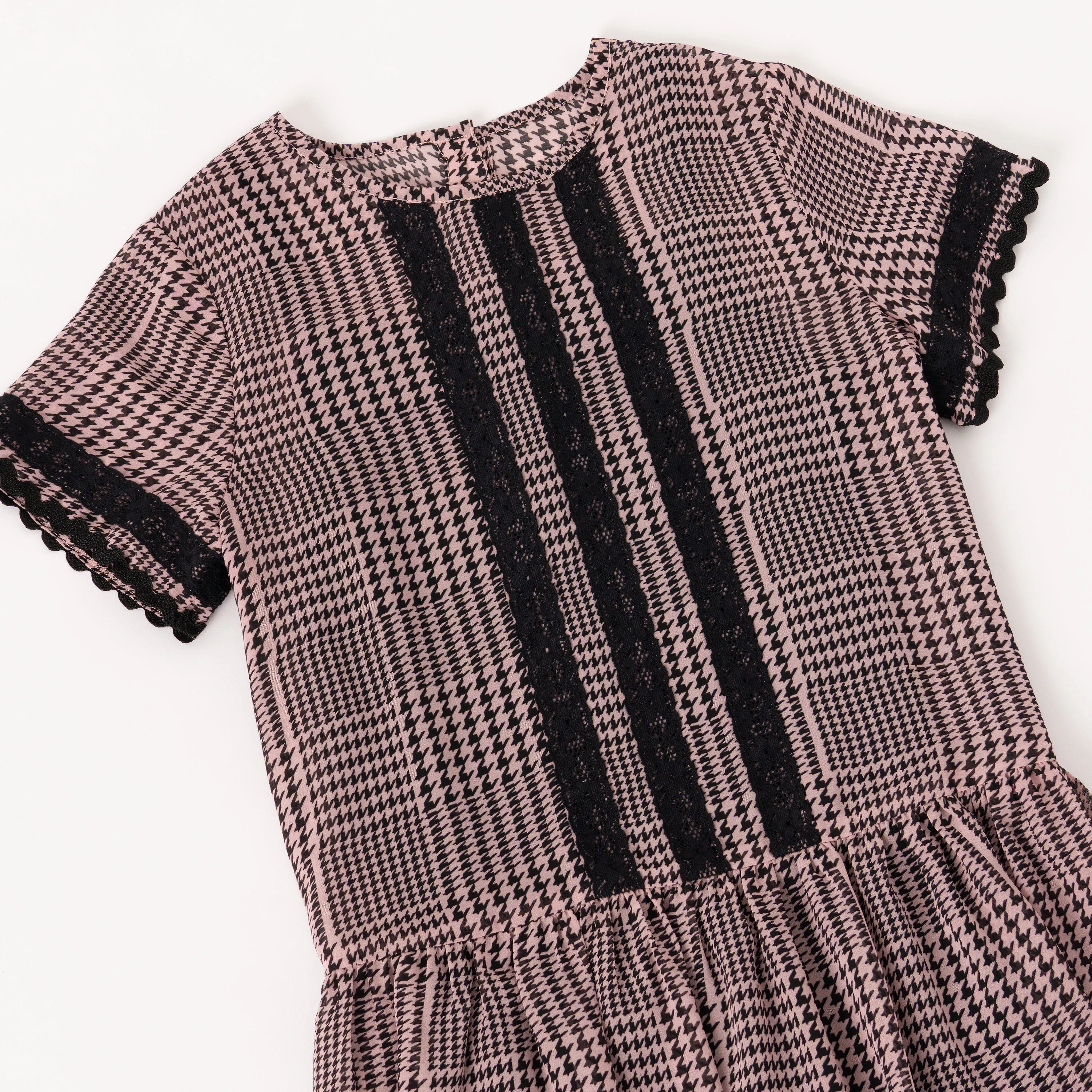 Houndstooth Drop Waist Dress