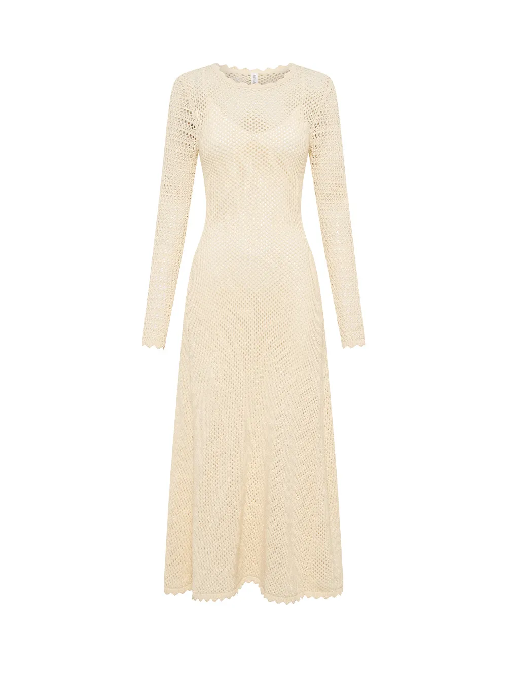 Ingrid Knit Midi Dress - Cream