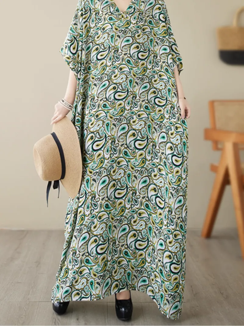 Island Serenity Summer Kaftan Dress