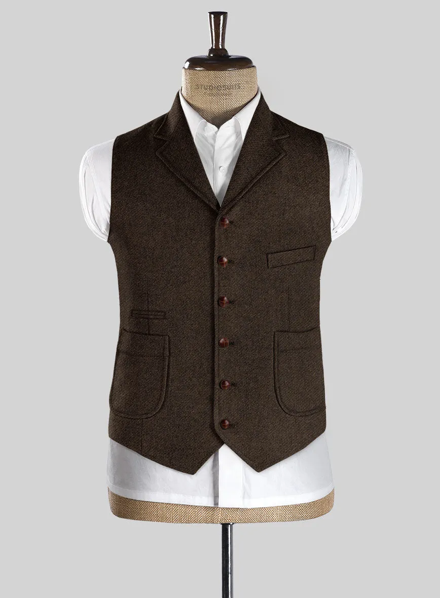 Italian Highlander Dark Brown Tweed Hunting Vest