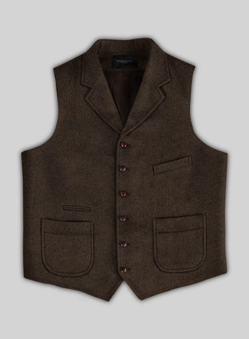 Italian Highlander Dark Brown Tweed Hunting Vest