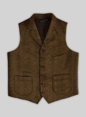 Italian Highlander Mustard Herringbone Tweed Hunting Vest