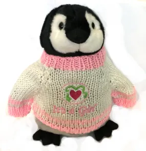 It's A Girl - Baby Shower - Plush Penguin (10" Tall)