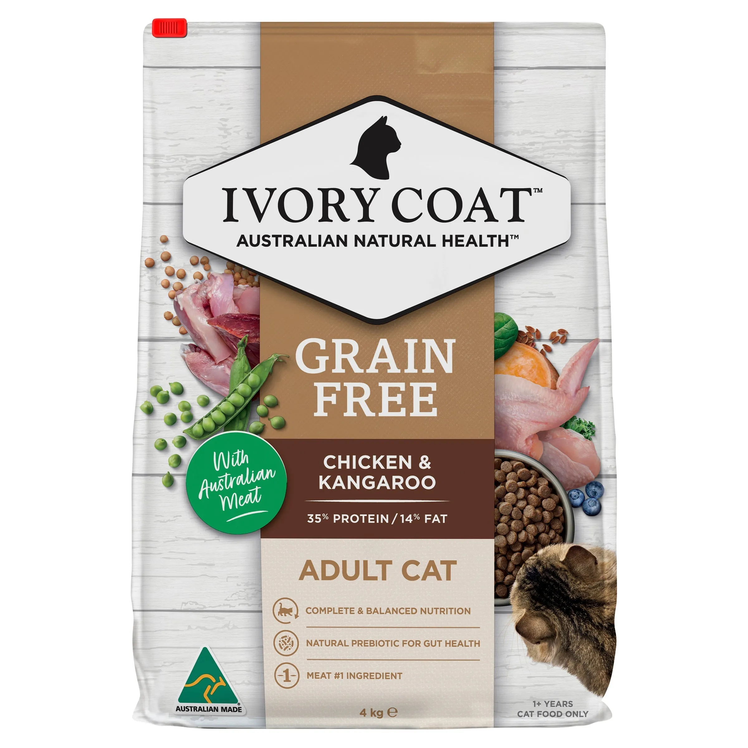 Ivory Coat Grain Free Chicken and Kangaroo Adult Cat Dry Food 4kg