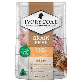 Ivory Coat Grain Free Chicken in Gravy Kitten Wet Food 85g x 12