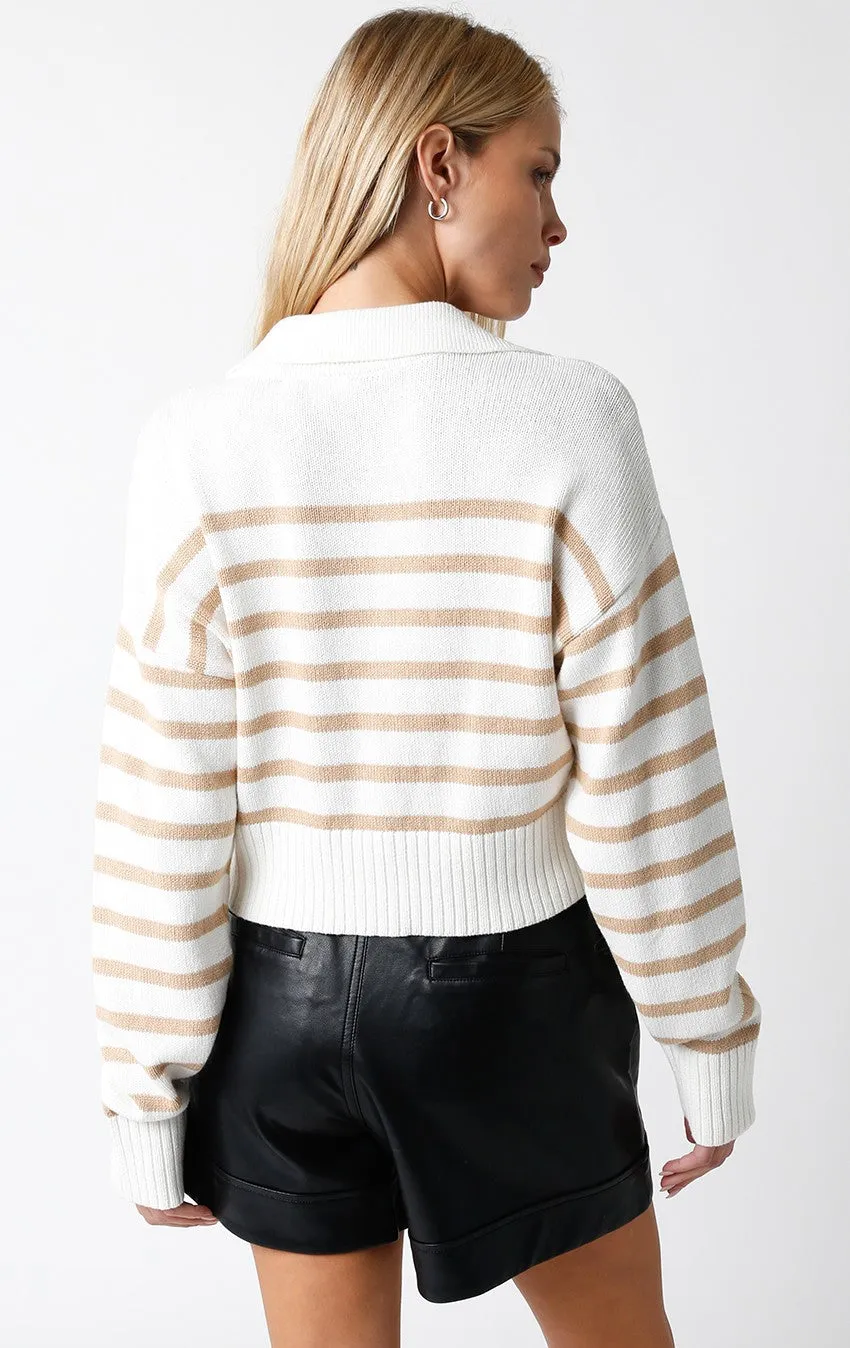 Jamie Stripe V-Neck Sweater