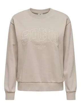 Jdyparis L/s Emb Sweat Jrs - Beige