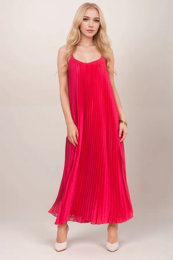 Johnny Was Jade Tye Pleated Pink Maxi Dress L38724 Boho Chic