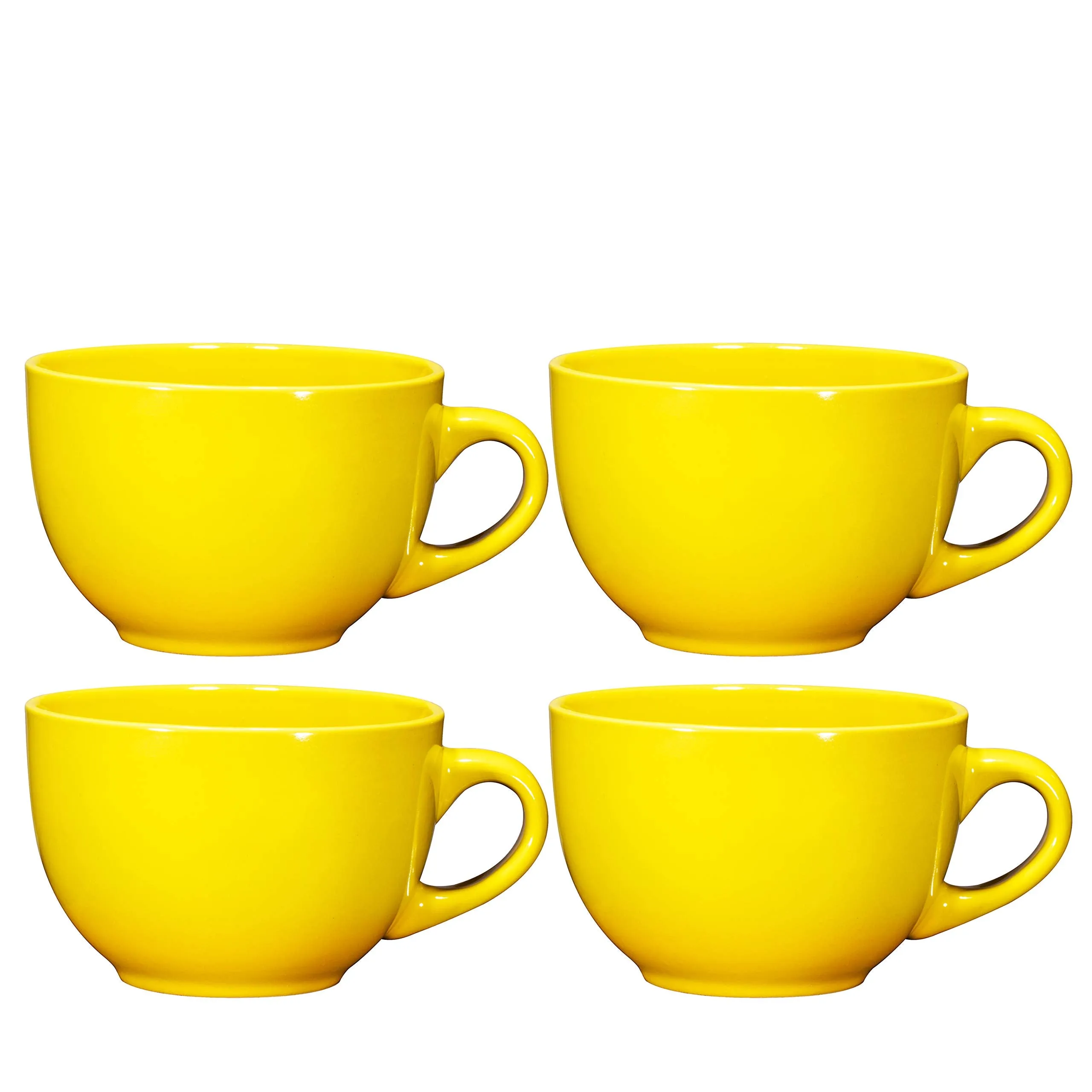 Jumbo Coffee And Cereal Set Of 4 Jumbo Mugs, 24 Ounce, Multi Purpose Wide Mug