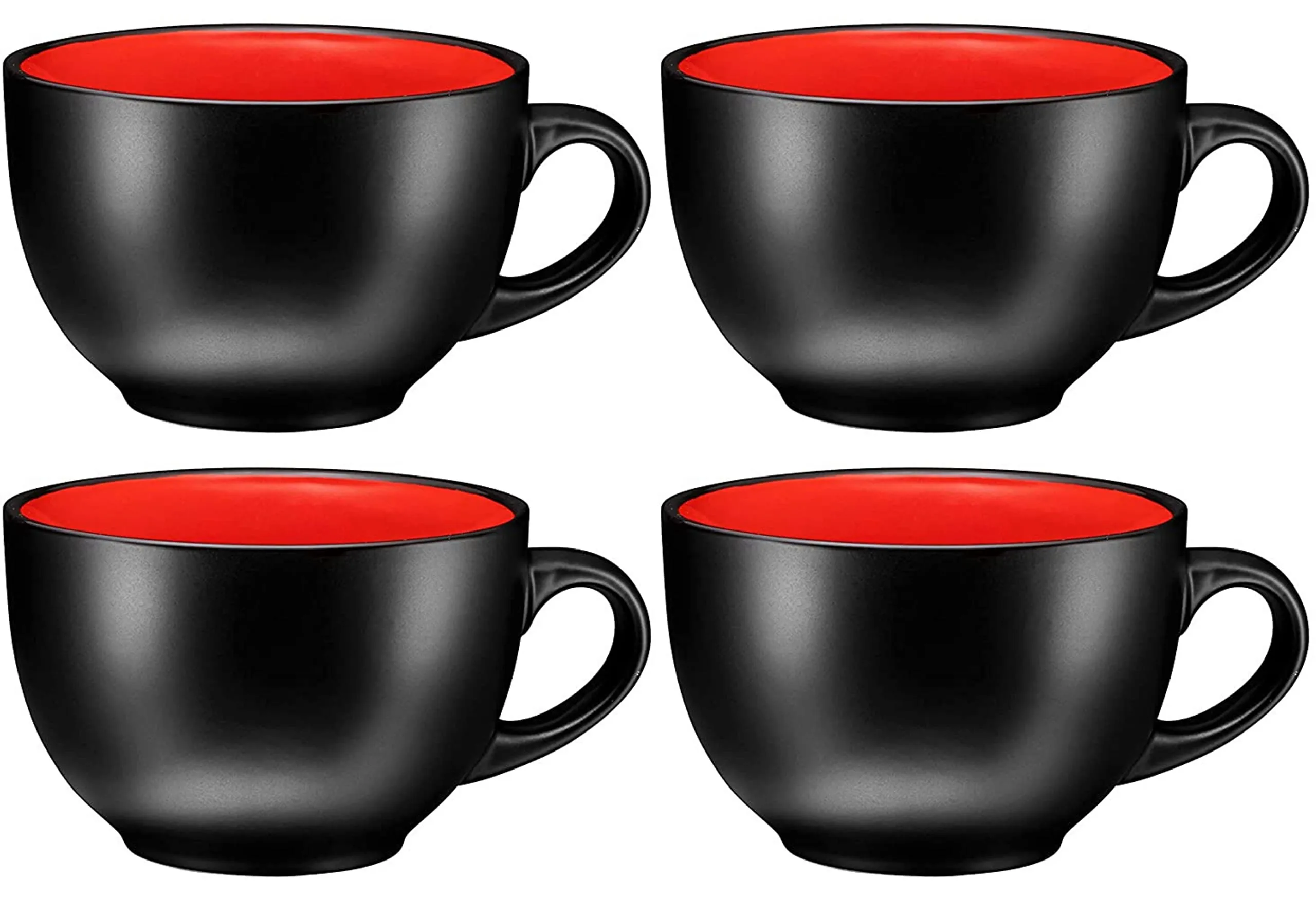 Jumbo Coffee And Cereal Set Of 4 Jumbo Mugs, 24 Ounce, Multi Purpose Wide Mug