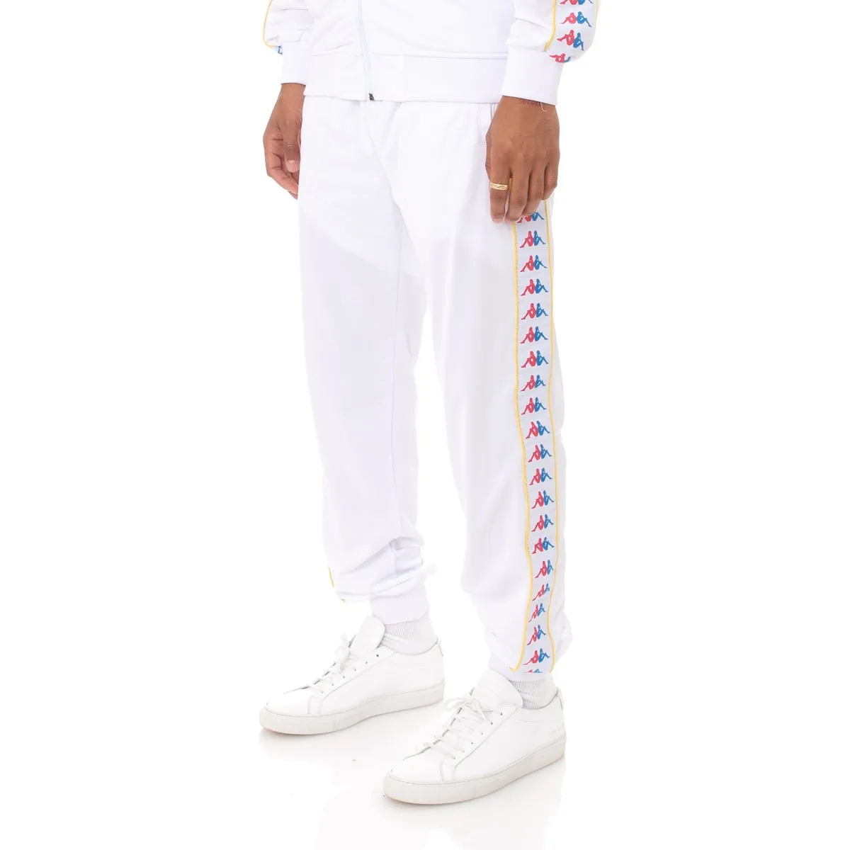 Kappa 222 BANDA CARAMBIE TRACKSUIT Men’s - WHITE-FUCHSIA-BLUE-YELLOW DK