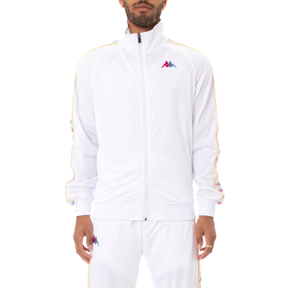 Kappa 222 BANDA CARAMBIE TRACKSUIT Men’s - WHITE-FUCHSIA-BLUE-YELLOW DK