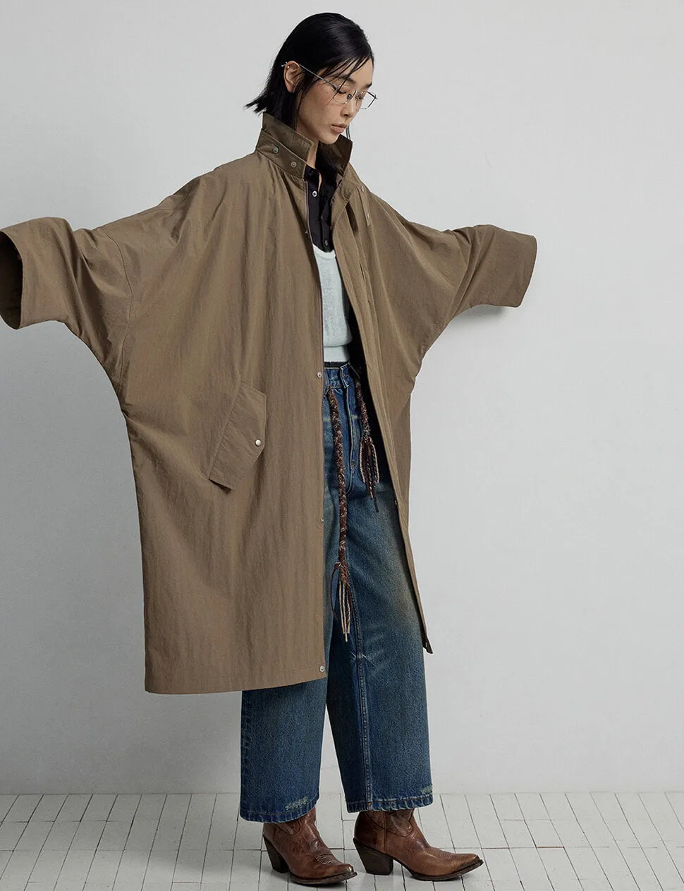 Khaki Oversized Jacket-BESTSELLER