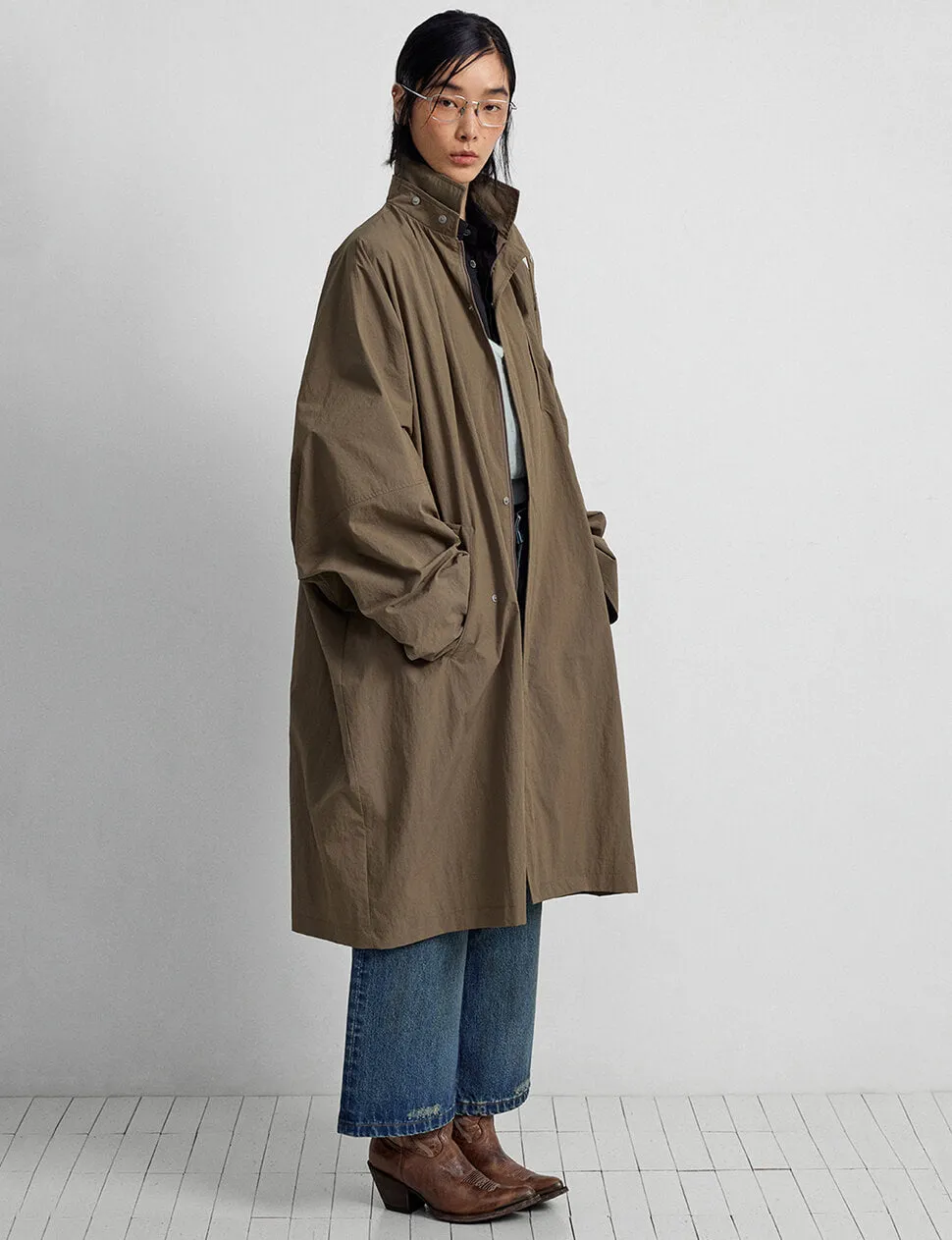 Khaki Oversized Jacket-BESTSELLER