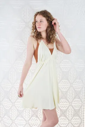 Khroma Medusa Mini Halter Dress in Light Cream - Free Size