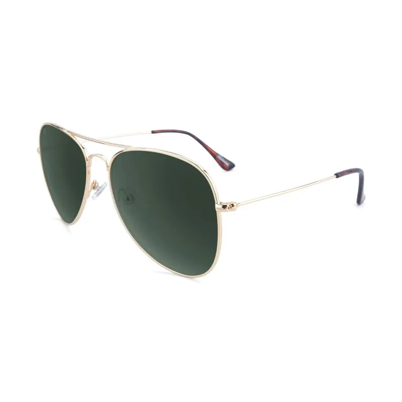 Knockaround Mile Highs Sunglasses - Gold / Aviator Green