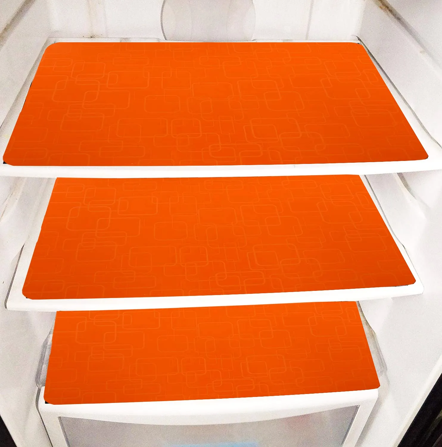 Kuber Industries PVC Refrigerator/Fridge Drawer Mat, Set of 6 (Orange), Standard (HS39KUBMART021969)