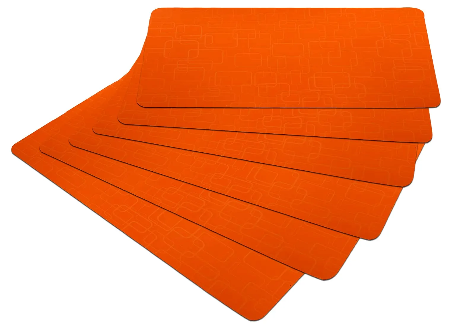 Kuber Industries PVC Refrigerator/Fridge Drawer Mat, Set of 6 (Orange), Standard (HS39KUBMART021969)