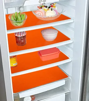 Kuber Industries PVC Refrigerator/Fridge Drawer Mat, Set of 6 (Orange), Standard (HS39KUBMART021969)