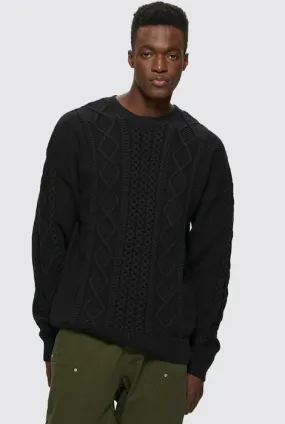 KUWALLA TEE CABLE KNIT SWEATER BLACK