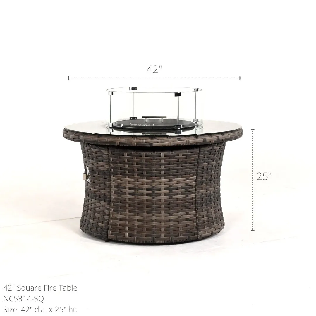 Lakeside 42" Round Woven Fire Table