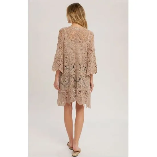 Latte Crochet Lace Kimono