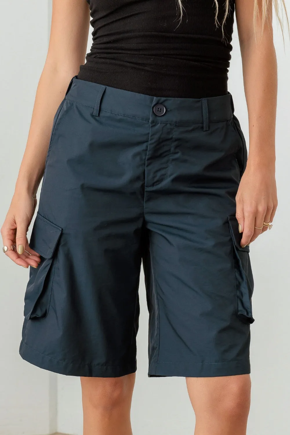 Le Lis Navy Cargo Bermuda Shorts