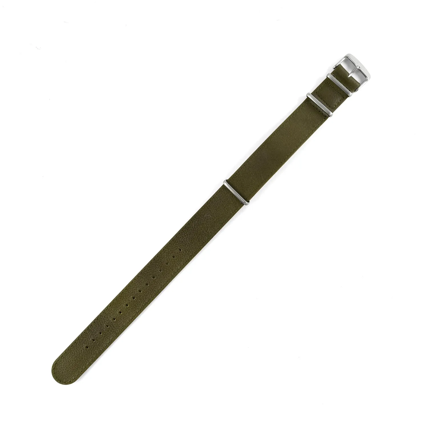 Leather DEFSTAN Strap, Olive Green, 22mm