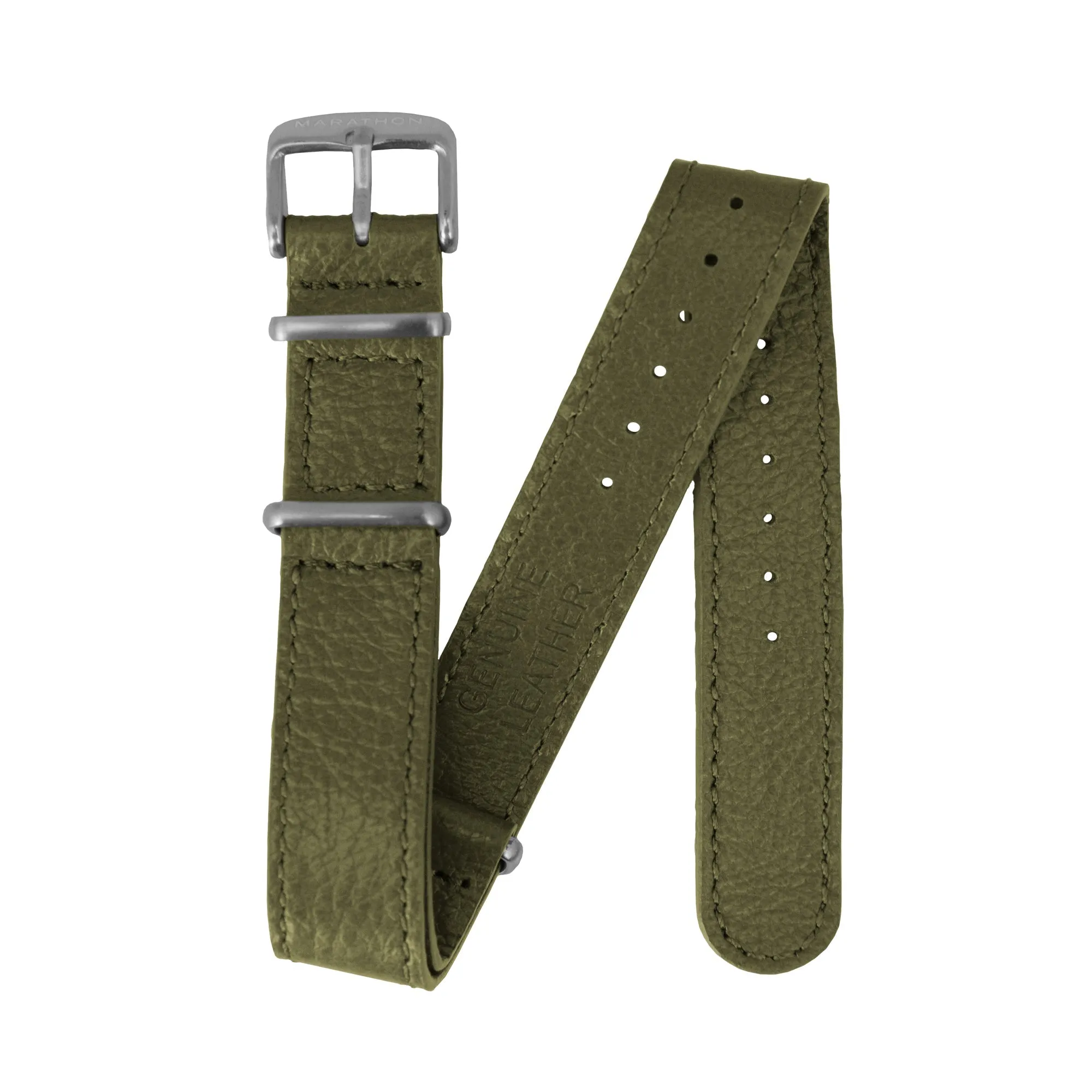 Leather DEFSTAN Strap, Olive Green, 22mm