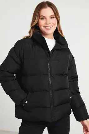 Lela Women's Stand Collar Puffed Short Coat