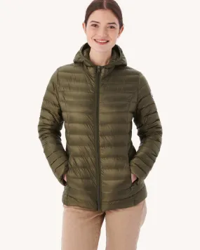 Lightweight hooded down jacket Army Cloe