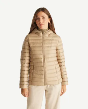 Lightweight hooded down jacket Beige Cloe