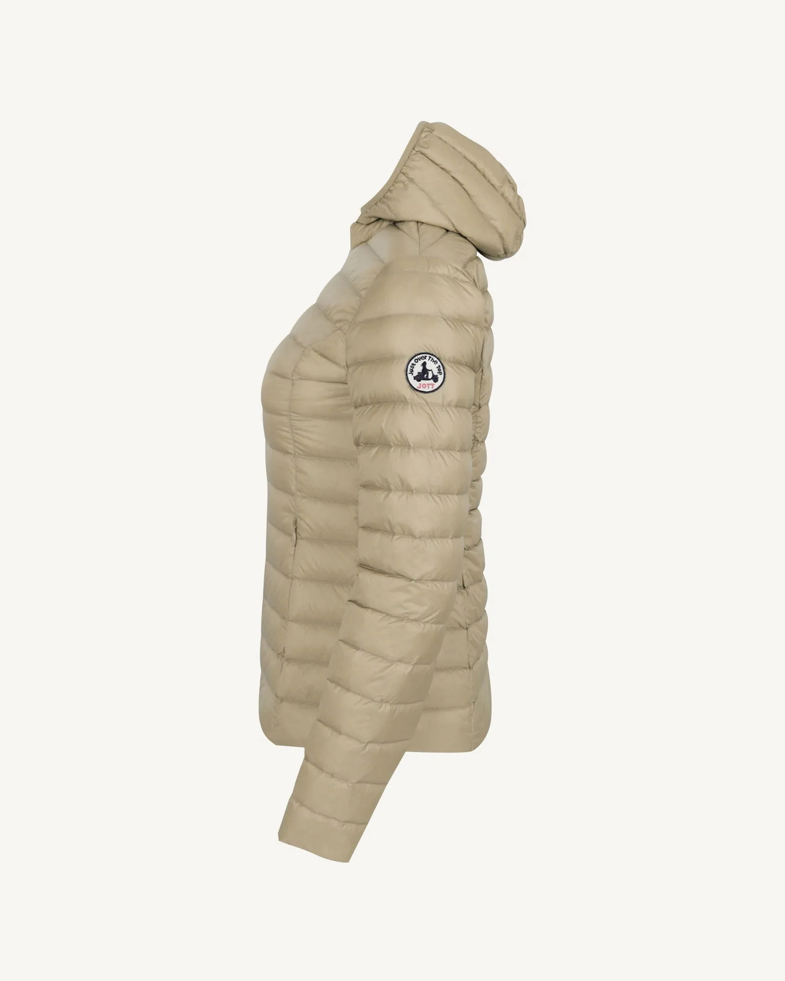 Lightweight hooded down jacket Beige Cloe