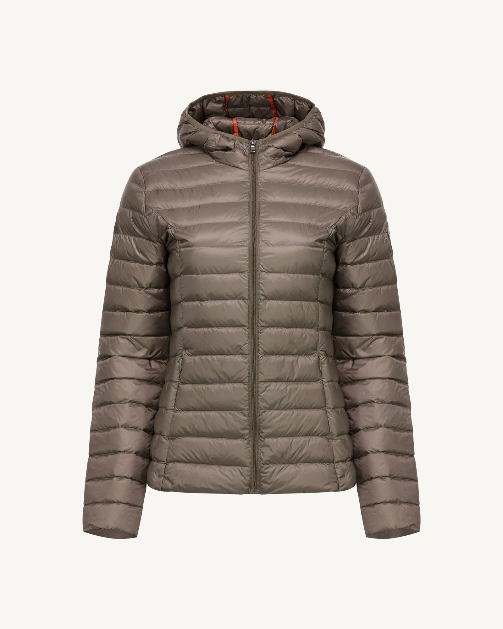 Lightweight hooded down jacket Taupe Cloe