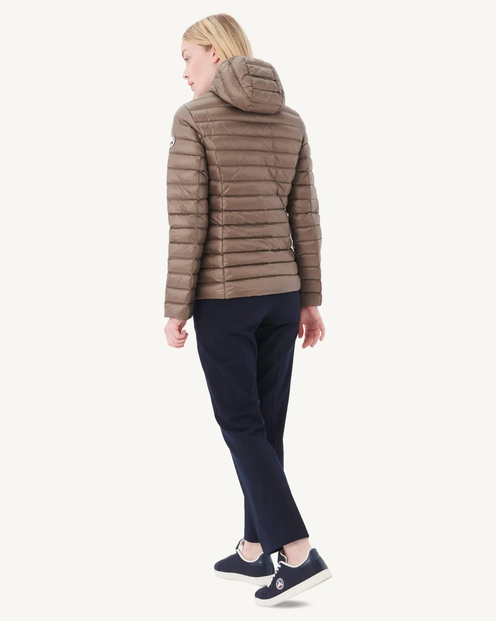 Lightweight hooded down jacket Taupe Cloe