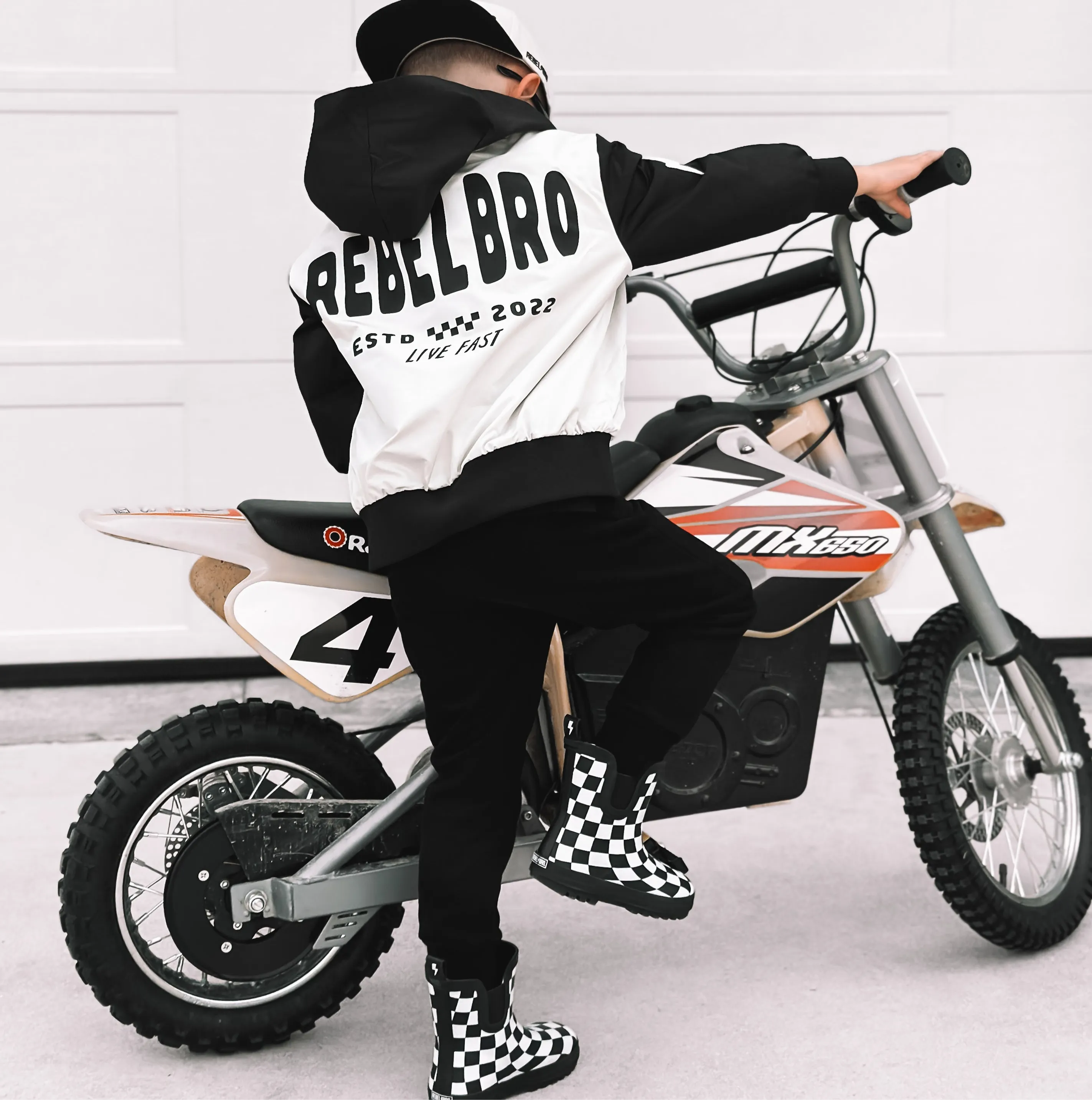 Live Fast Hydro Bomber Jacket in Black/White