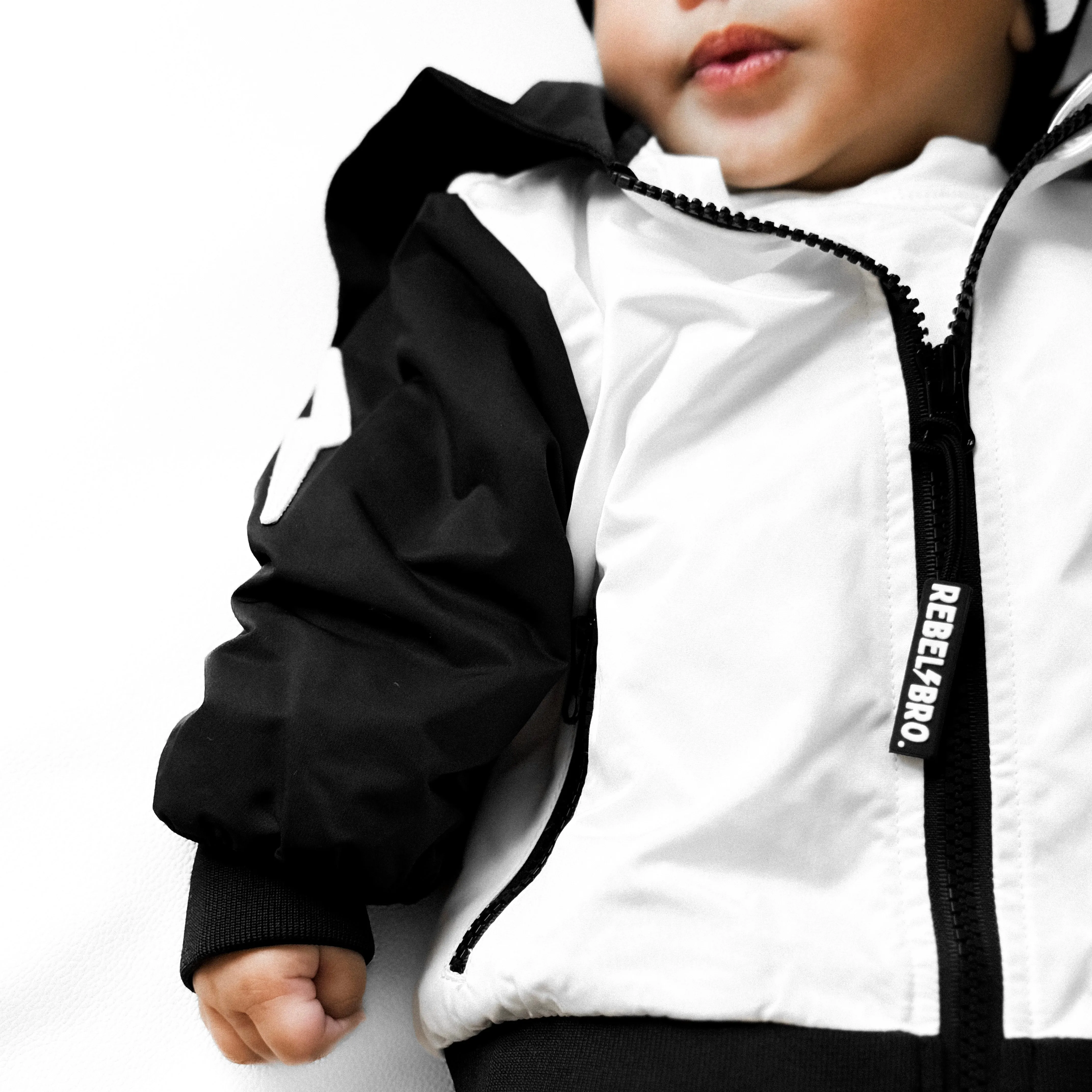 Live Fast Hydro Bomber Jacket in Black/White