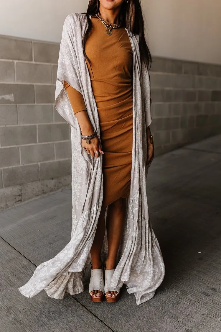 Long Sleeve Better Than Basic Dress - Butterscotch