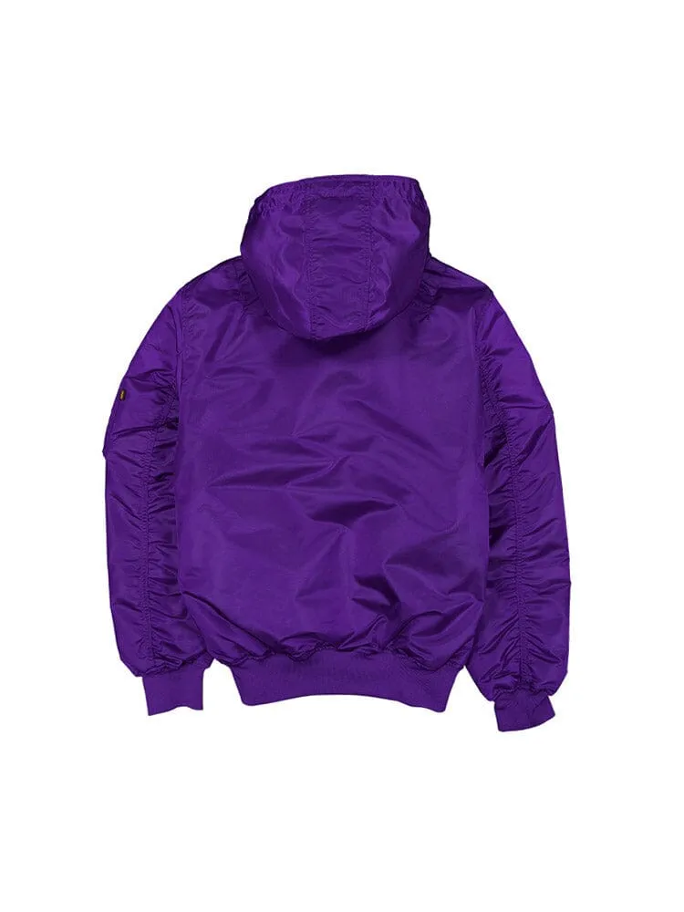 LOS ANGELES LAKERS X ALPHA X NEW ERA L-2B HOODED BOMBER JACKET