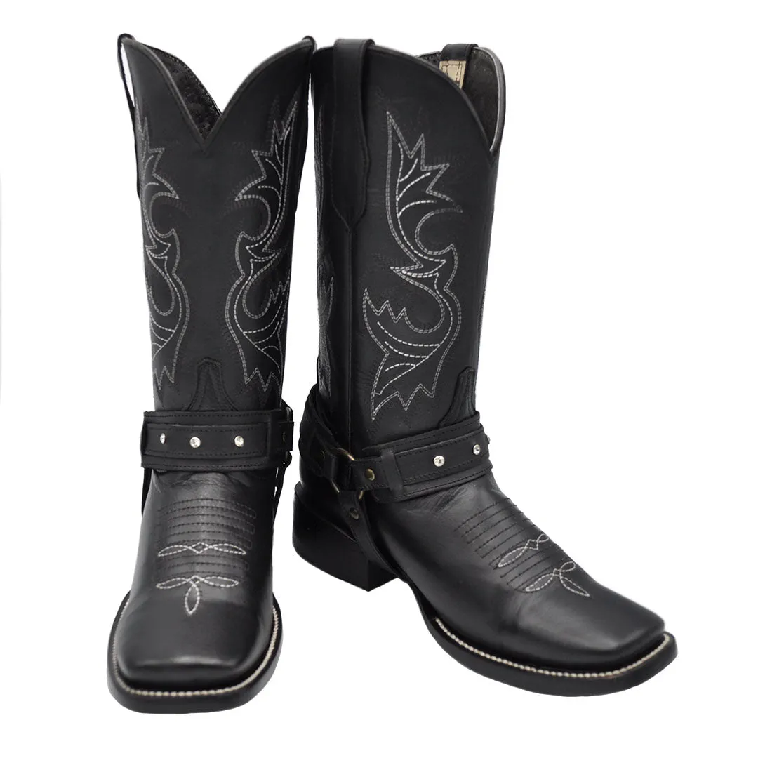 Luma Diana Women's Bulldog Black Square Toe Western Boots