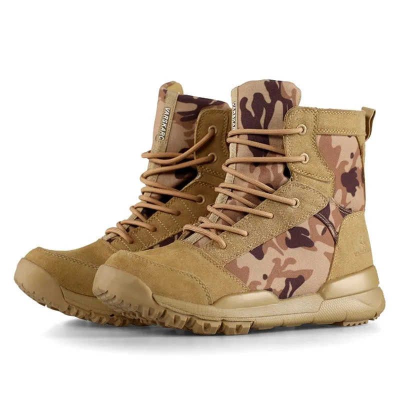 Man's camouflage outdoor slip-resistant high top comfortable hiking boots