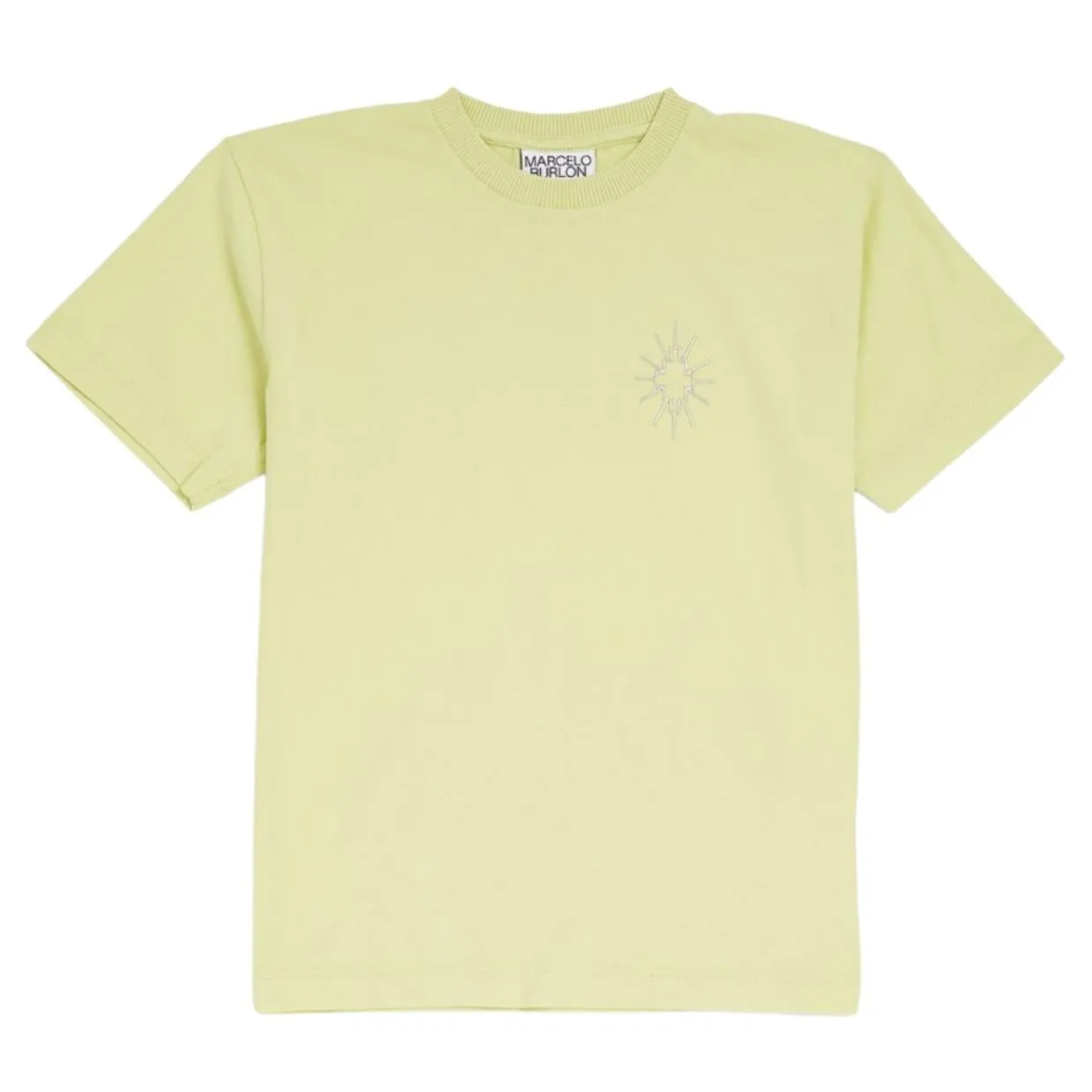 Marcelo Burlon Eclipse Cross Lime & Silver T-Shirt