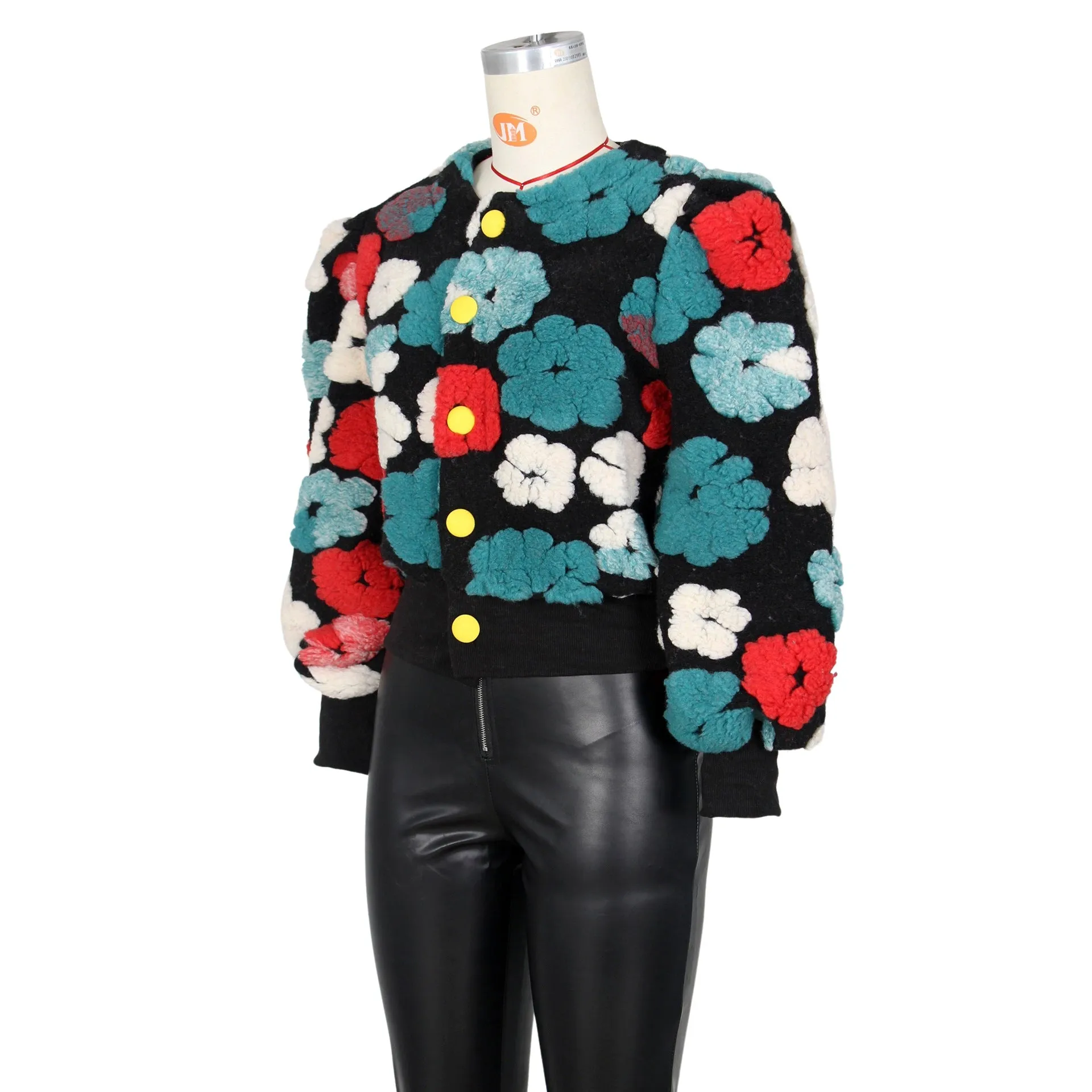 MB FASHION CROPPED 3 DIMENSIONAL FLORAL JACKET 0562 PRE-ORDER