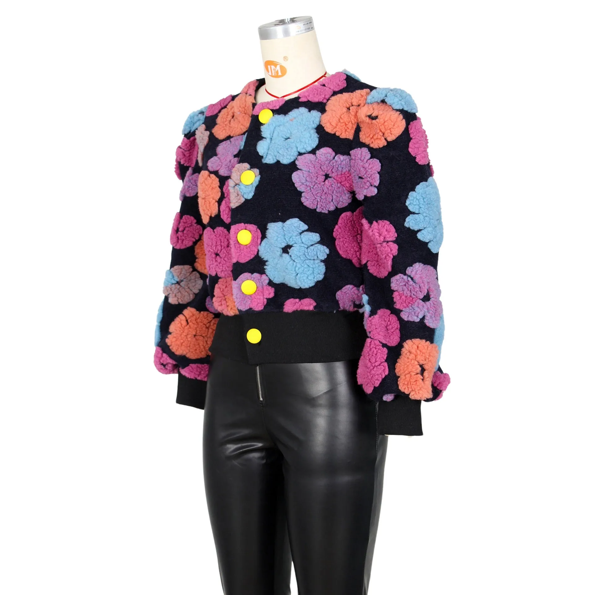 MB FASHION CROPPED 3 DIMENSIONAL FLORAL JACKET 0562 PRE-ORDER