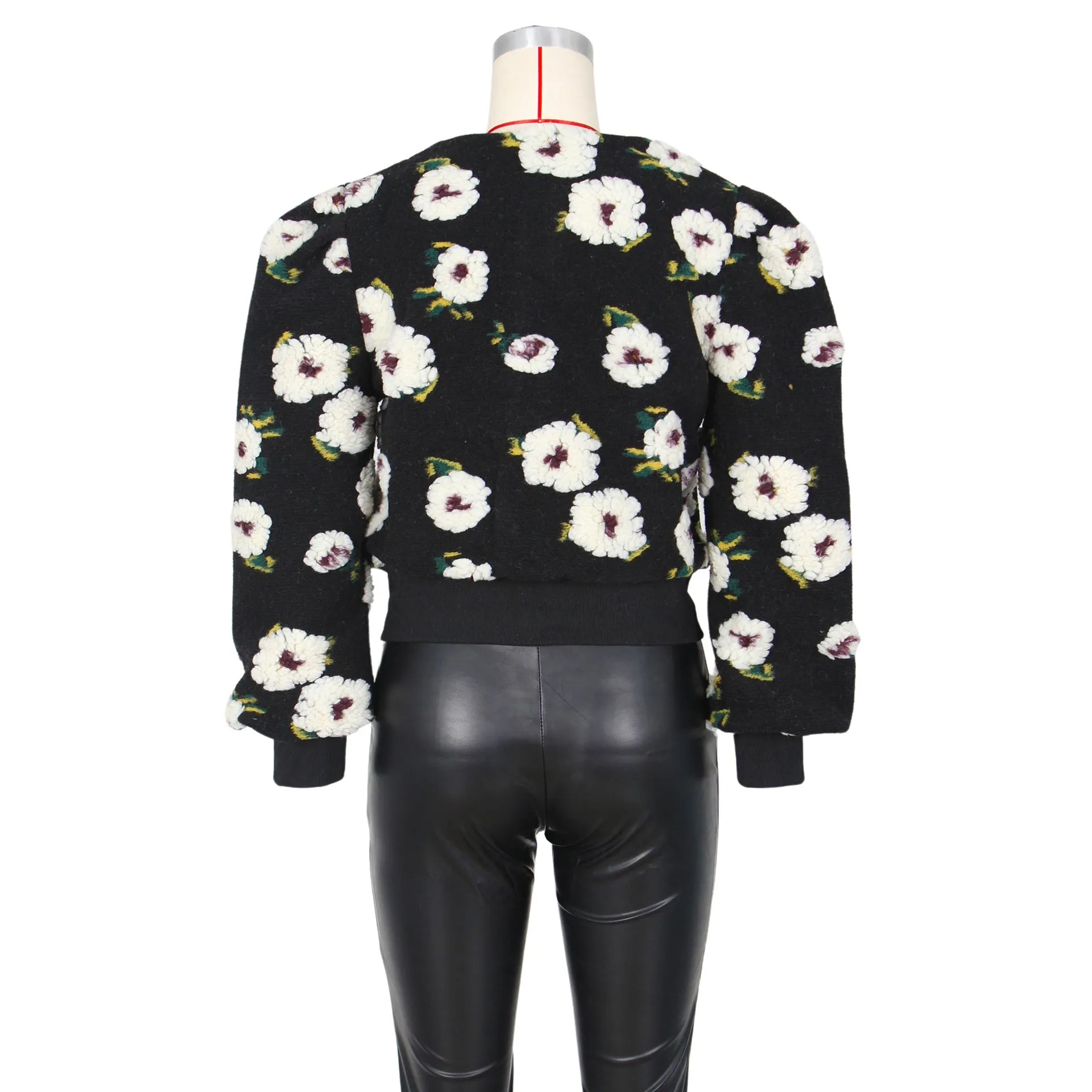 MB FASHION CROPPED 3 DIMENSIONAL FLORAL JACKET 0562 PRE-ORDER