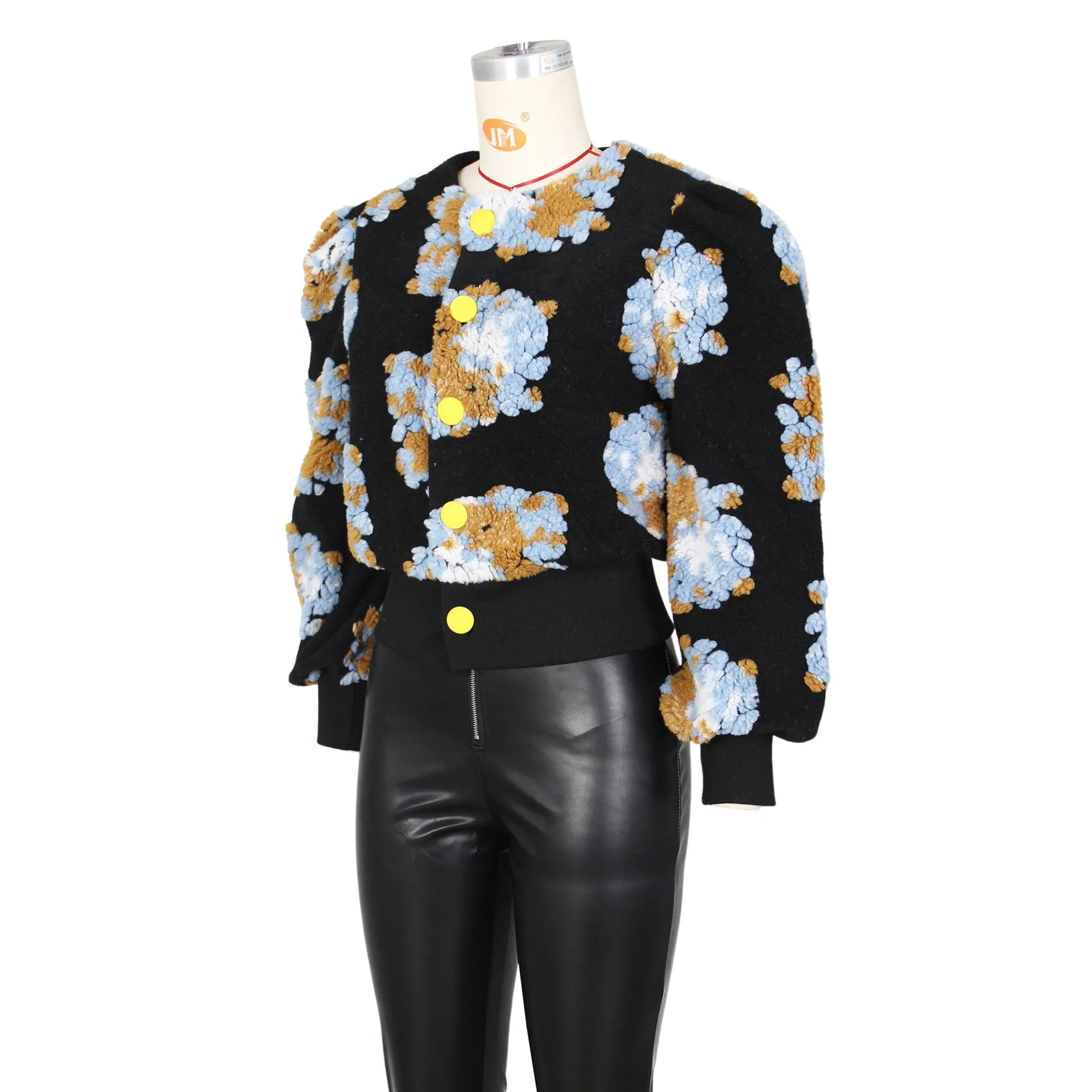 MB FASHION CROPPED 3 DIMENSIONAL FLORAL JACKET 0562 PRE-ORDER