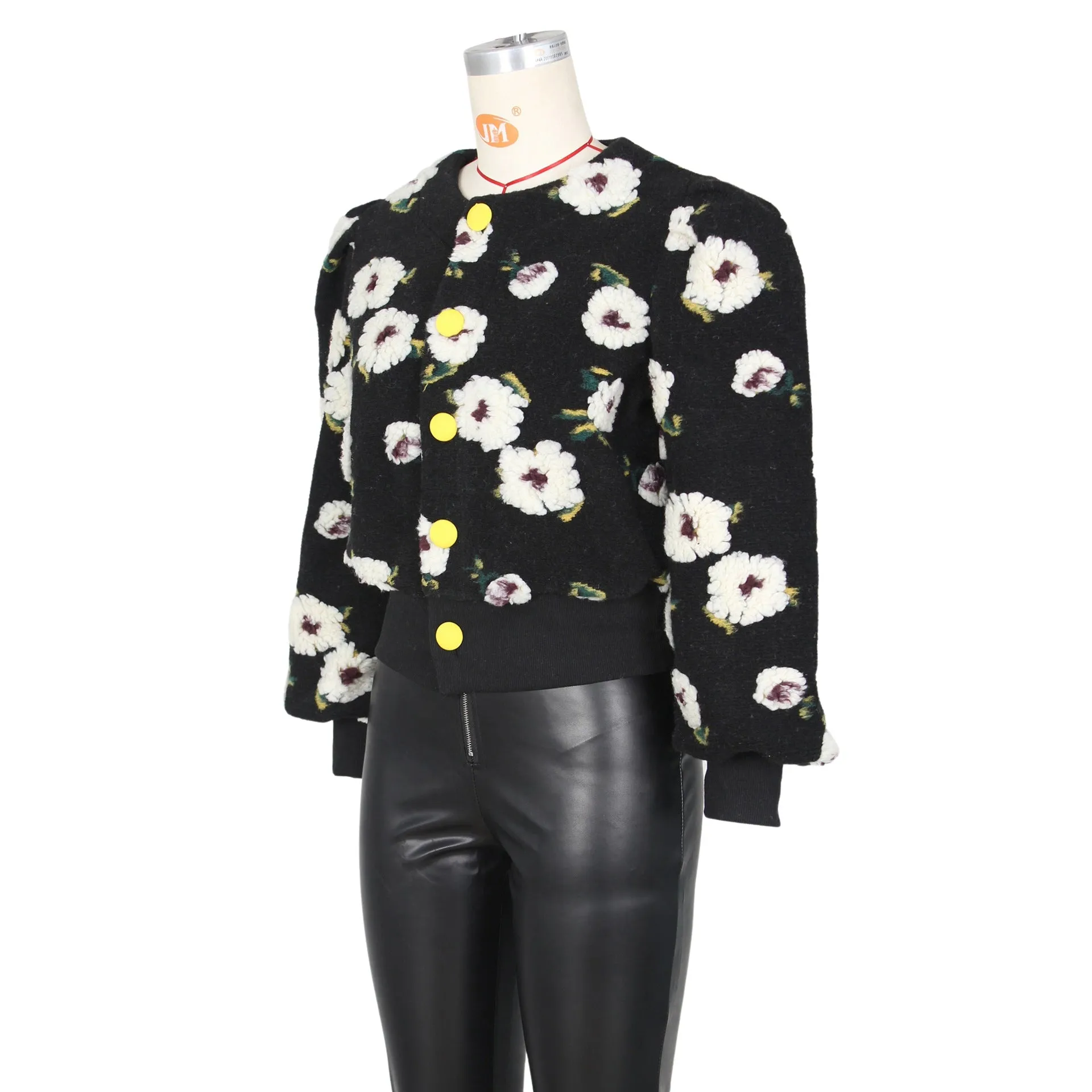 MB FASHION CROPPED 3 DIMENSIONAL FLORAL JACKET 0562 PRE-ORDER