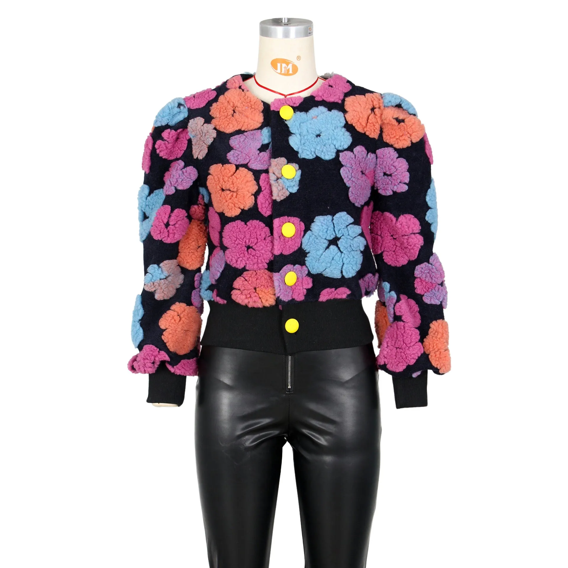 MB FASHION CROPPED 3 DIMENSIONAL FLORAL JACKET 0562 PRE-ORDER