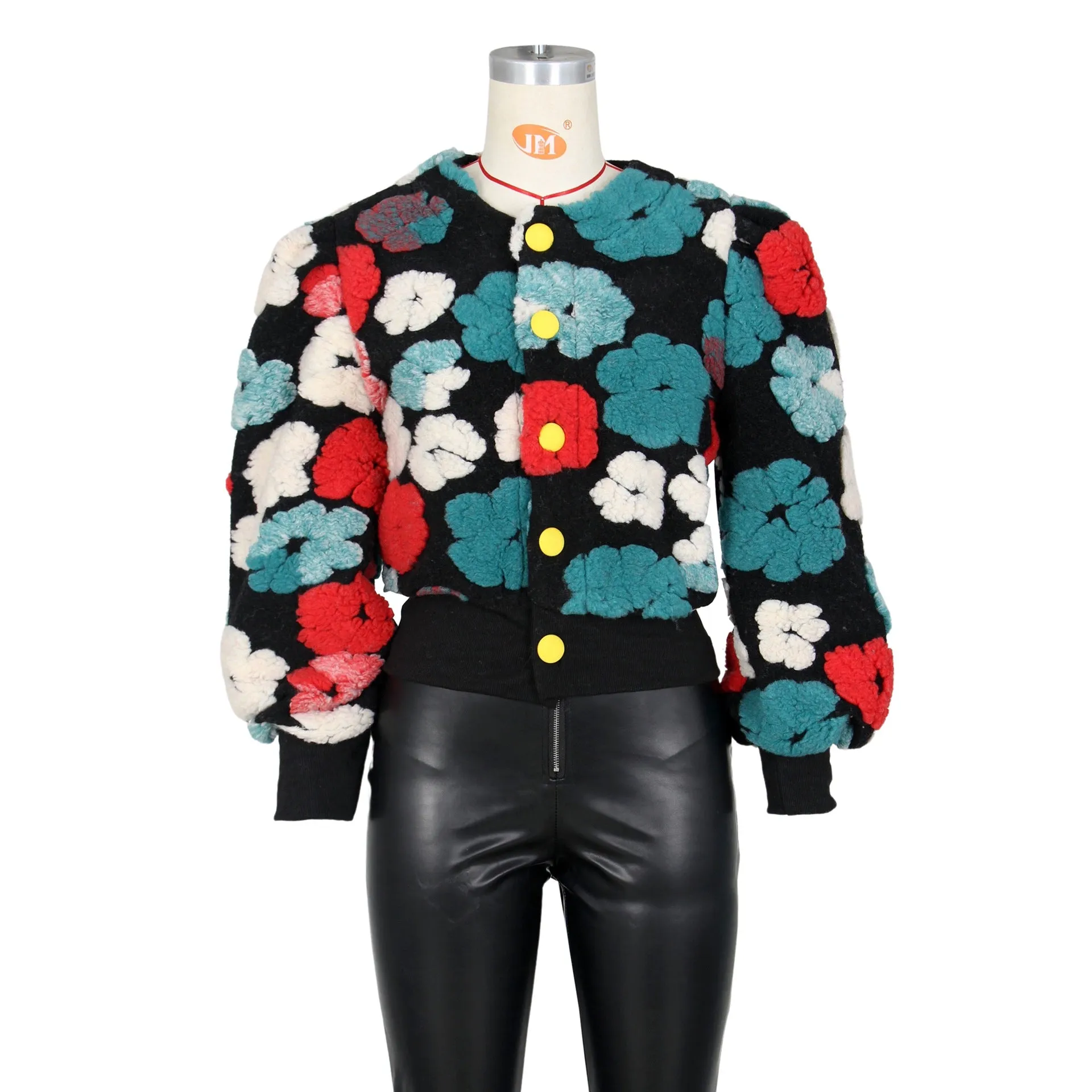 MB FASHION CROPPED 3 DIMENSIONAL FLORAL JACKET 0562 PRE-ORDER