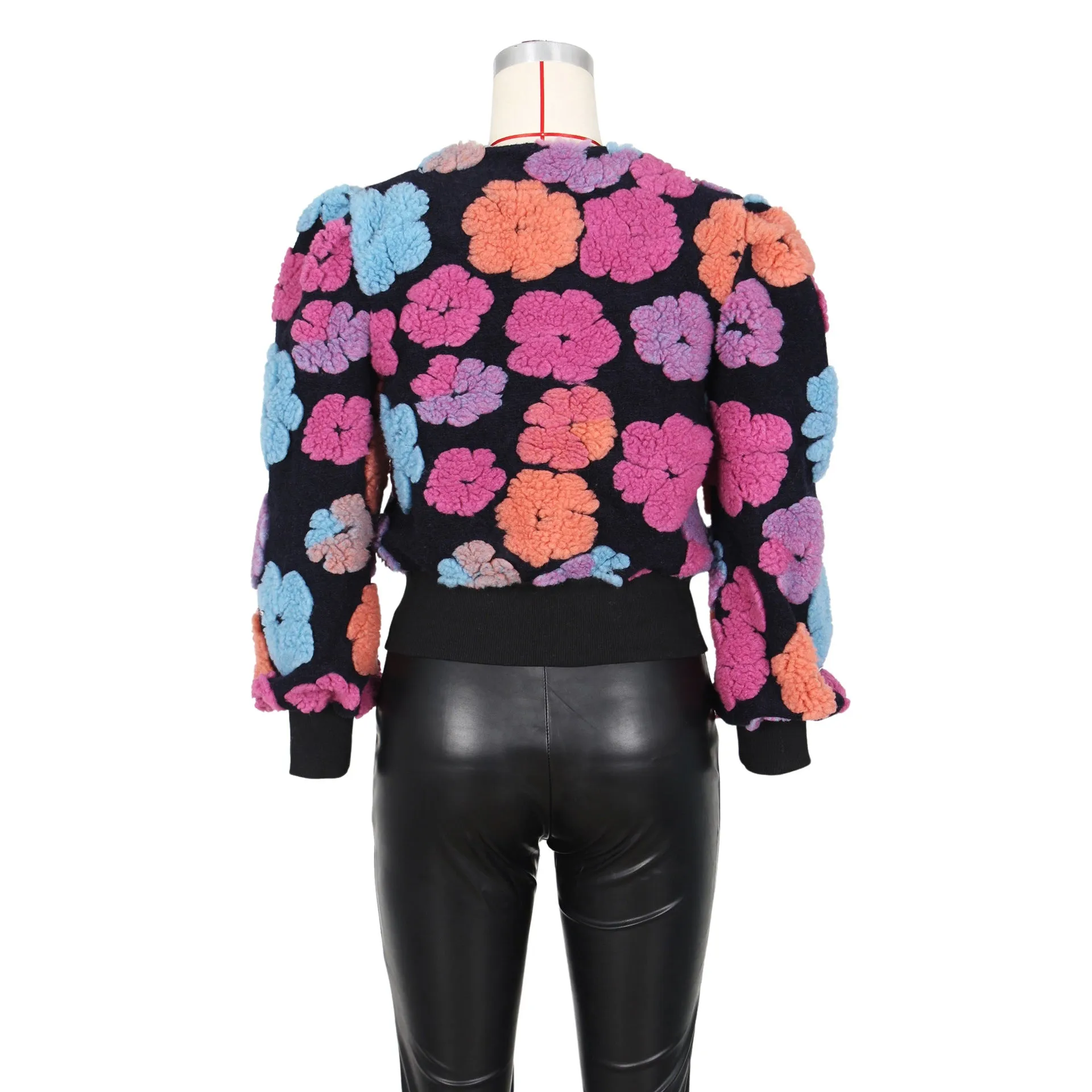 MB FASHION CROPPED 3 DIMENSIONAL FLORAL JACKET 0562 PRE-ORDER